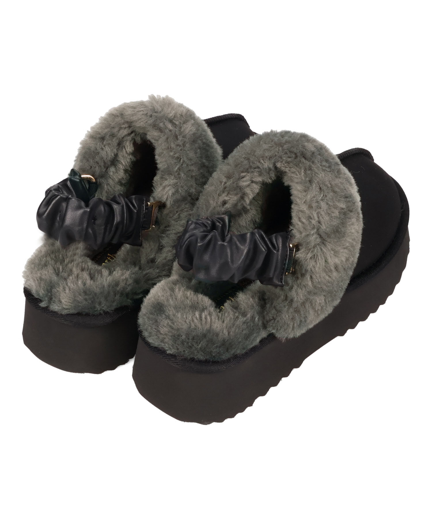 ORiental TRaffic「【 厚底 ・ 美脚 】ふわふわ フェイク ムートン シューズ /41382 防寒 」|パンプス|