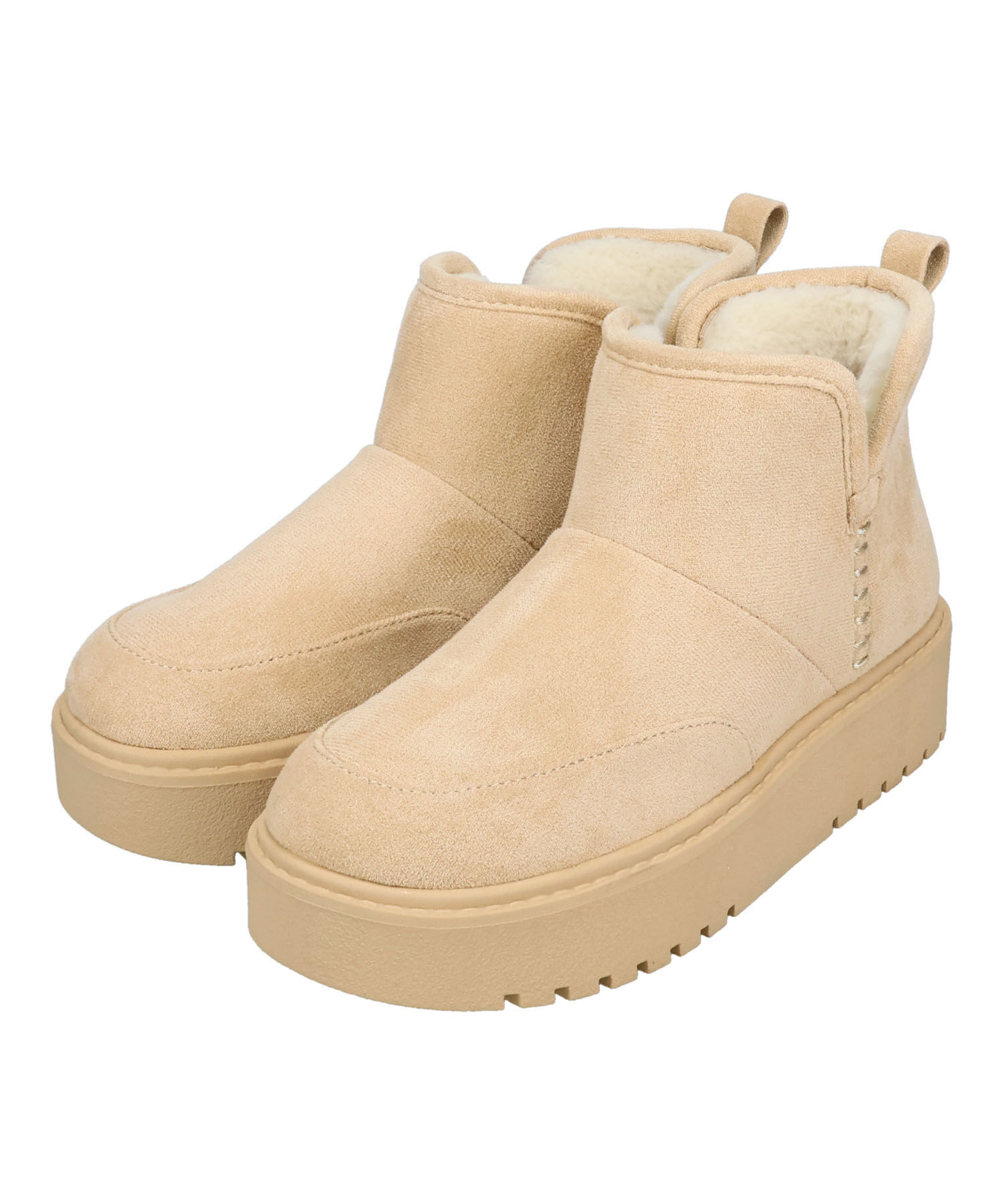 ORiental TRaffic「●2025秋冬新作●【 軽量 】 サイドスリット 厚底 ムートン ショートブーツ /51425 防寒」|ショートブーツ|