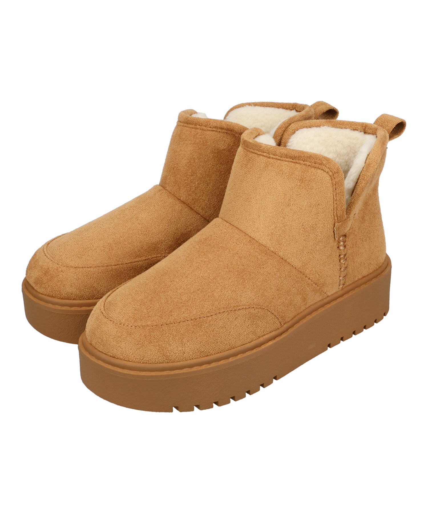 ORiental TRaffic「●2025秋冬新作●【 軽量 】 サイドスリット 厚底 ムートン ショートブーツ /51425 防寒」|ショートブーツ|