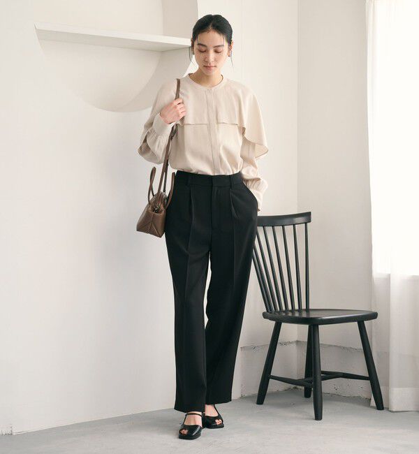 BEAUTY&YOUTH UNITED ARROWS「【WEB限定 Wardrobe DAILY MINIMAL】ダブルクロス テーパードパンツ ウォッシャブル」|スラックス|