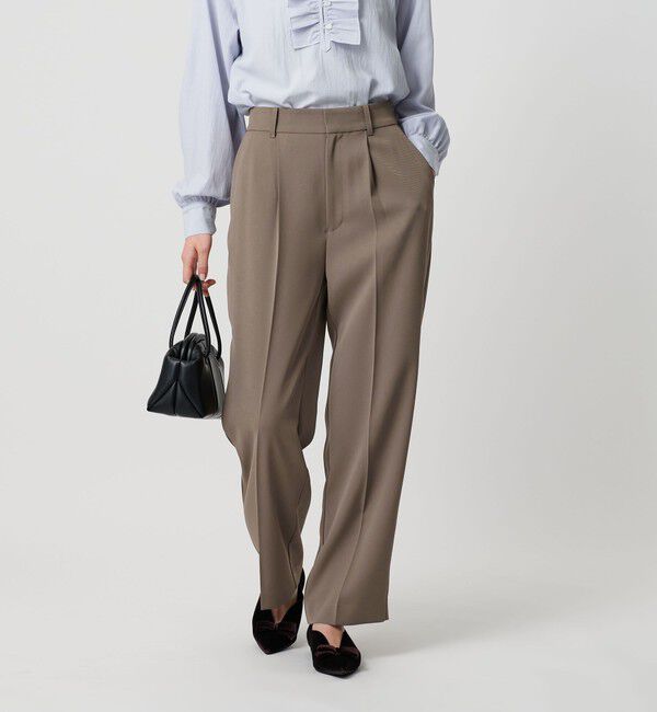 BEAUTY&YOUTH UNITED ARROWS「【WEB限定 Wardrobe DAILY MINIMAL】ダブルクロス テーパードパンツ ウォッシャブル」|スラックス|MD.BROWN
