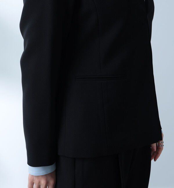 Demi-Luxe BEAMS 「トリアセ カラーレスジャケット＊」|ノーカラージャケット|