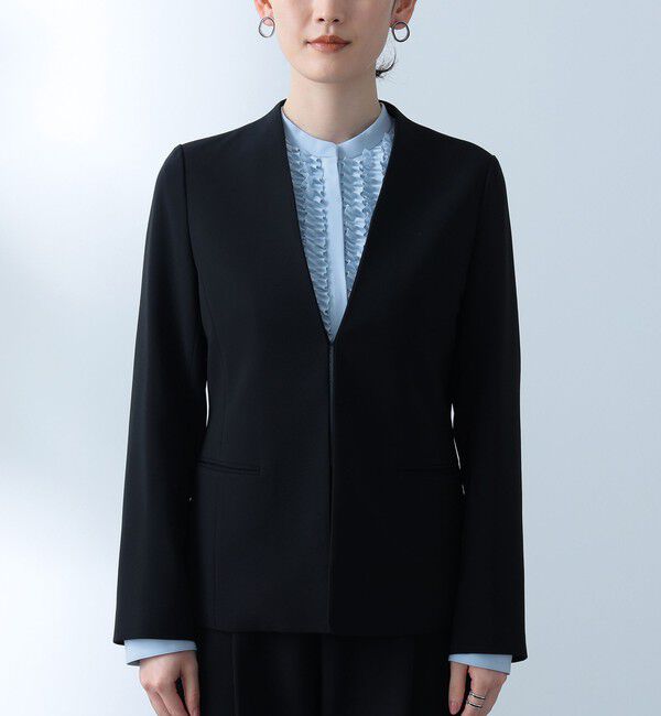 Demi-Luxe BEAMS 「トリアセ カラーレスジャケット＊」|ノーカラージャケット|