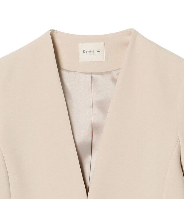Demi-Luxe BEAMS 「トリアセ カラーレスジャケット＊」|ノーカラージャケット|