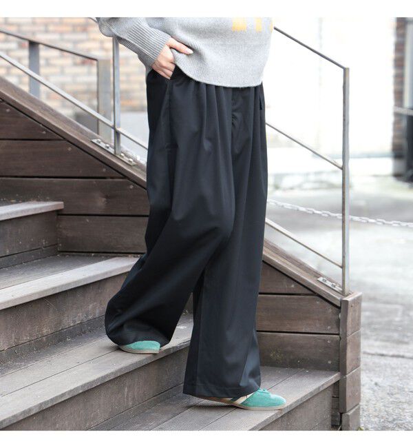 BEAMSBOY「【別注】Gramicci / 2プリーツ ワイド スラックス 25FW」|チノ|NAVY