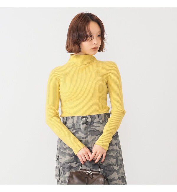 Ray BEAMS 「14ゲージ リブ タートル ネック ニット」|ニット・セーター|YELLOW