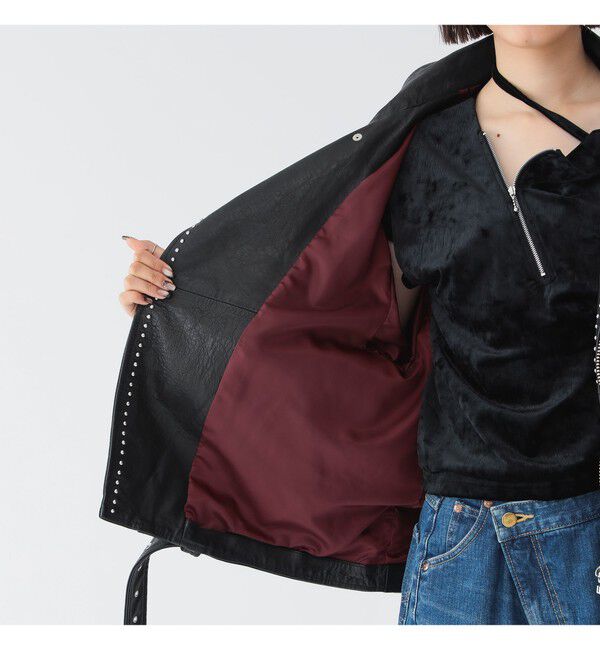 BEAMSBOY「maturely / ダブル ライダース ジャケット」|ブルゾン・スタジャン|