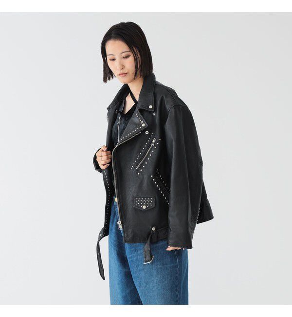 BEAMSBOY「maturely / ダブル ライダース ジャケット」|ブルゾン・スタジャン|