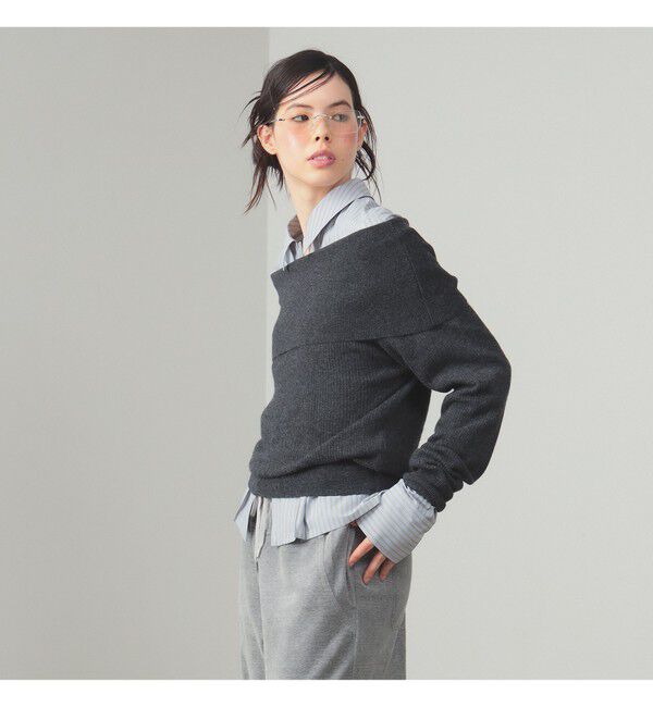 Ray BEAMS 「リブ オフショルダー プルオーバー」|ニット・セーター|