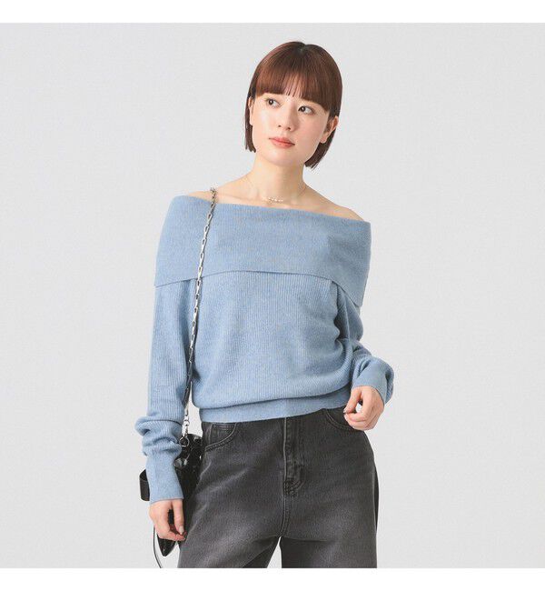 Ray BEAMS 「リブ オフショルダー プルオーバー」|ニット・セーター|