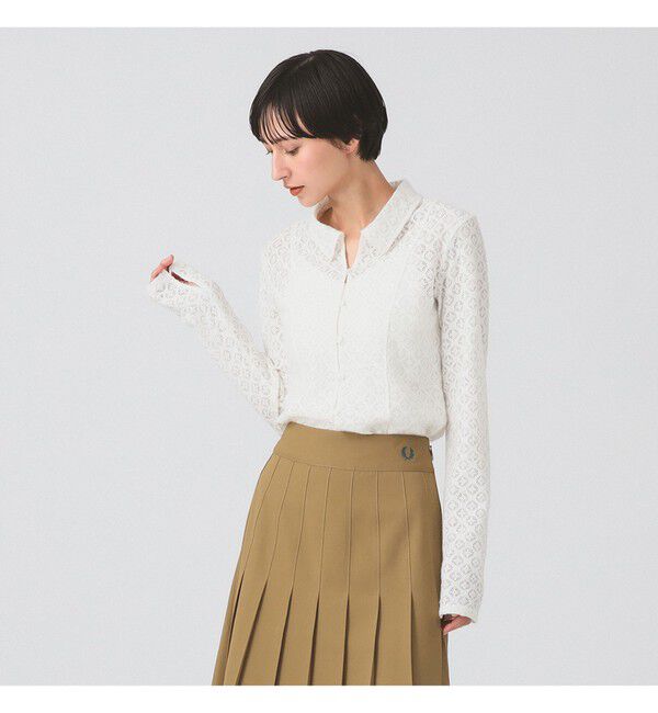 Ray BEAMS 「起毛 レース シャツ」|シャツ・ブラウス|WHITE