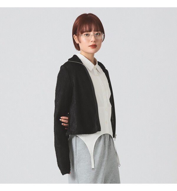 Ray BEAMS 「シャギー ジップ カーディガン」|カーディガン|BLACK