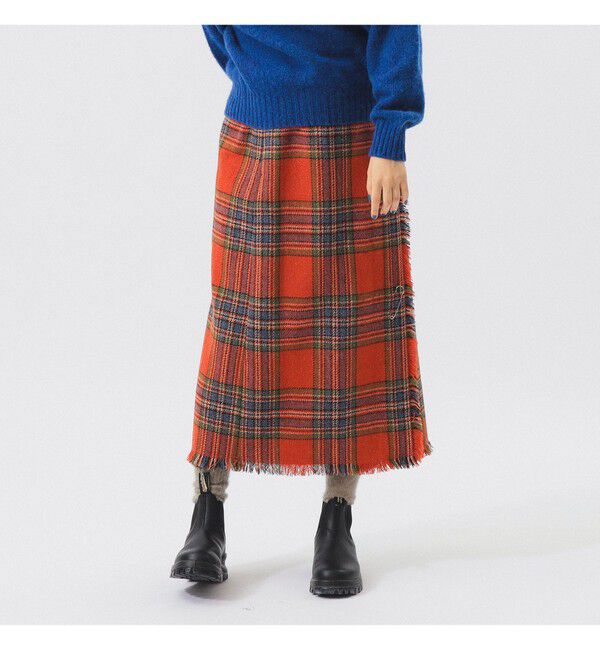 BEAMSBOY「ハリスツイード フリンジ スカート」|スカート|