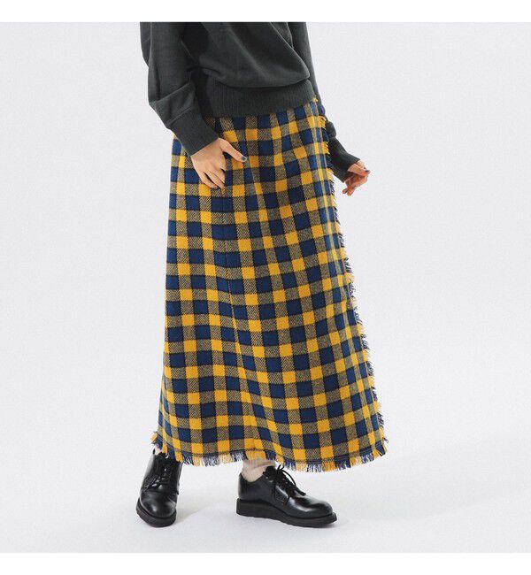 BEAMSBOY「ハリスツイード フリンジ スカート」|スカート|