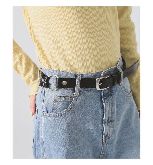 Ray BEAMS 「ダブル レザー ベルト」|ベルト|BLACK