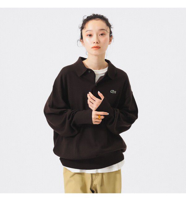 BEAMSBOY「【別注】LACOSTE / ニット ポロシャツ」|ニット・セーター|BROWN
