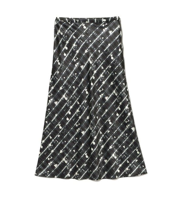 Ray BEAMS 「チェック フラワー プリント タイト スカート」|スカート|