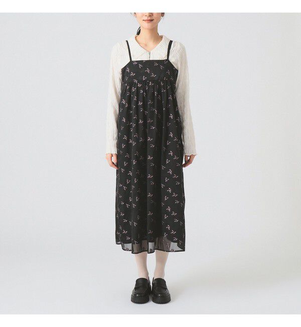 Ray BEAMS 「シアー フラワー ジャカード キャミワンピース」|ワンピース|