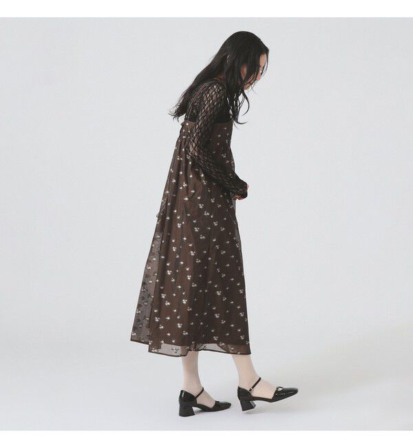 Ray BEAMS 「シアー フラワー ジャカード キャミワンピース」|ワンピース|