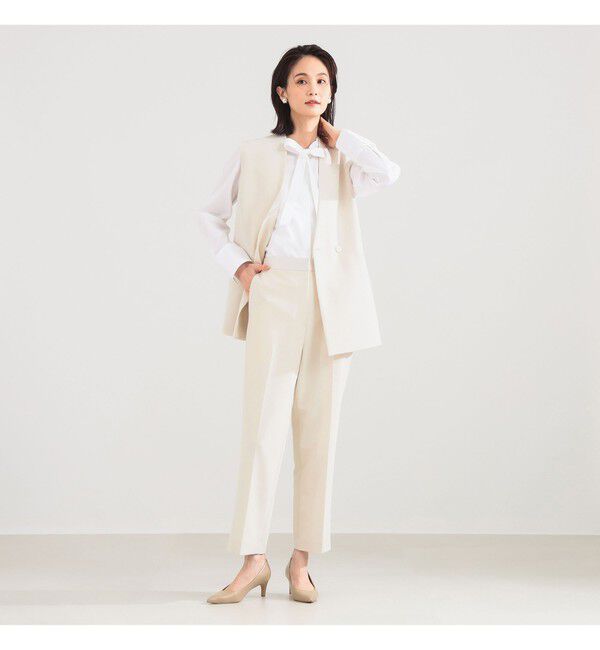 Demi-Luxe BEAMS 「	ラペルレス 2ボタン ジレ」|ダウン|