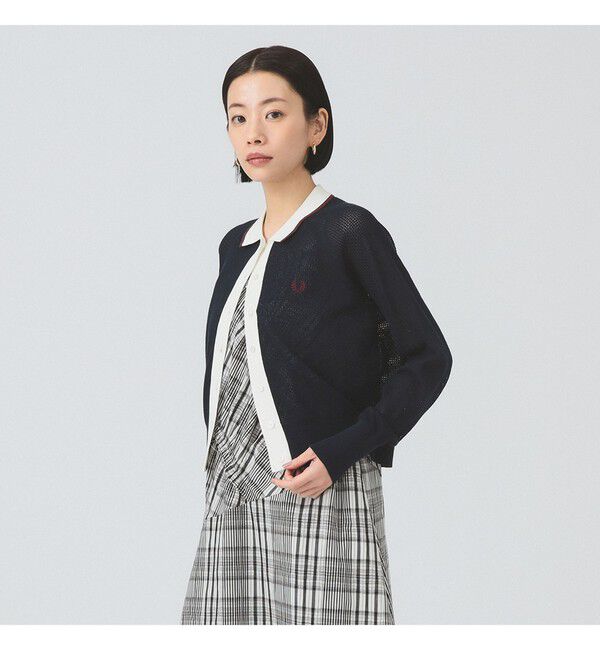 Ray BEAMS 「【別注】FRED PERRY / RIB-KNITTED CARDIGAN」|ニット・セーター|NAVY