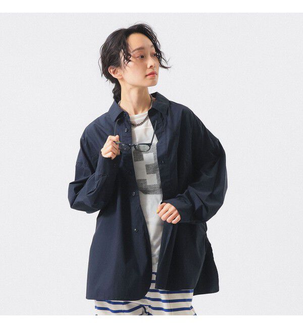 BEAMSBOY「タイプ ビッグ シャツ」|シャツ・ブラウス|NAVY