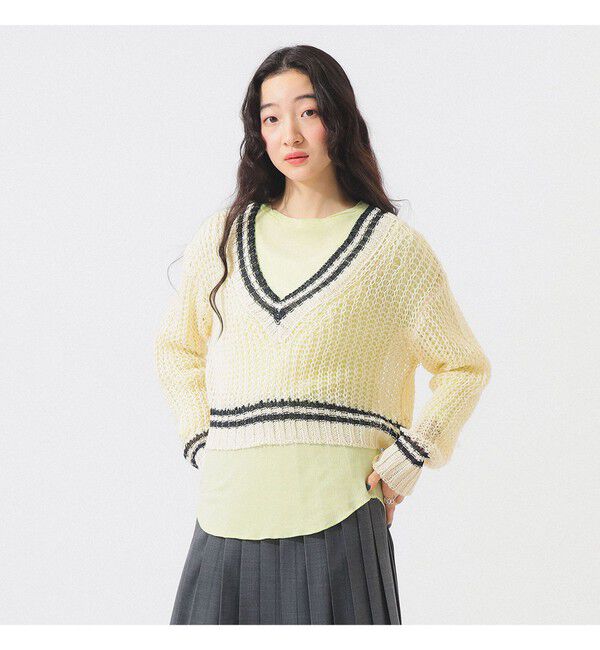 BEAMSBOY「Vネック ライン プルオーバー」|ニット・セーター|