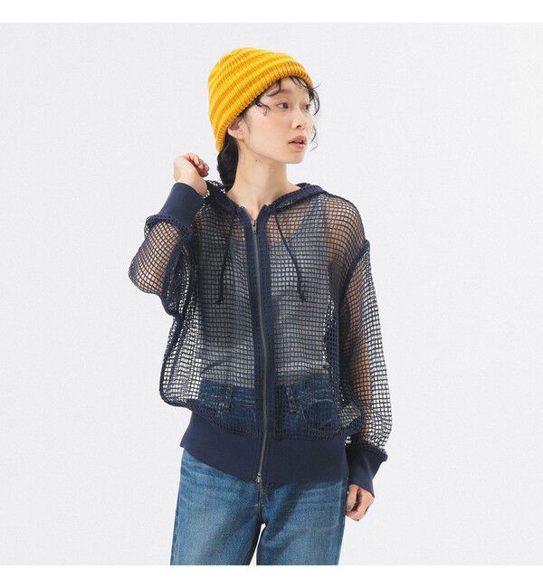BEAMSBOY「ビッグ メッシュ フーディー」|Tシャツ・カットソー|NAVY