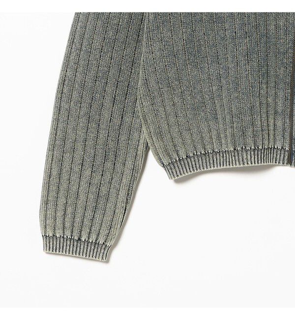 BEAMS「リラックスフィット フェード スタンド フルジップ ニット」|ニット・セーター|