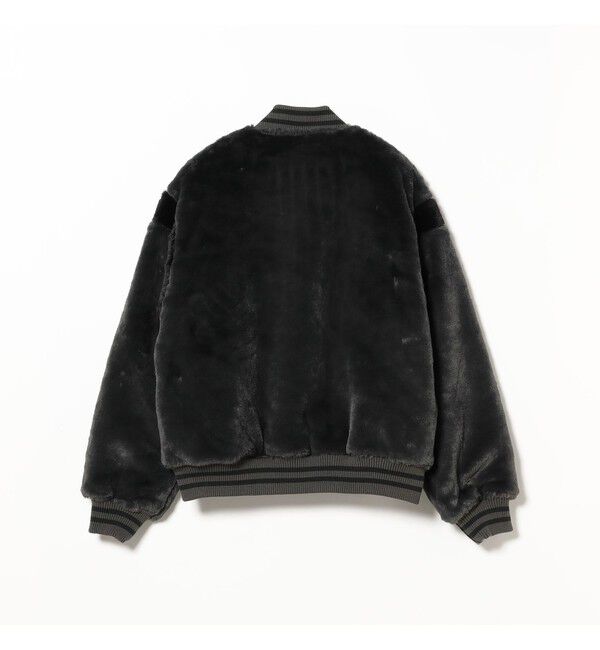 BEAMS「ワイドフィット フェイクファー バーシティ ジャケット」|ブルゾン・スタジャン|