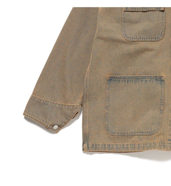 BEAMS「フェード デニム ルーズ カバーオールジャケット」|ブルゾン・スタジャン|