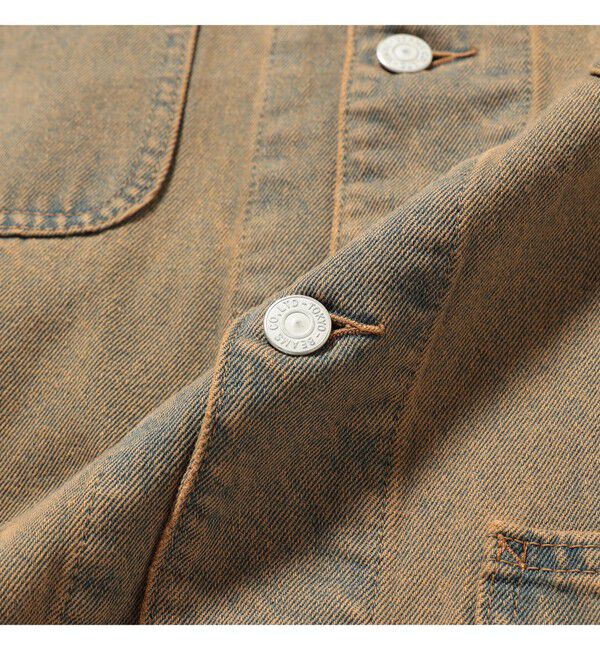 BEAMS「フェード デニム ルーズ カバーオールジャケット」|ブルゾン・スタジャン|