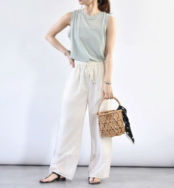 quaranciel「quaranciel:〈手洗い可能〉カットジャカード ジオメトリック ワイド パンツ」|その他|