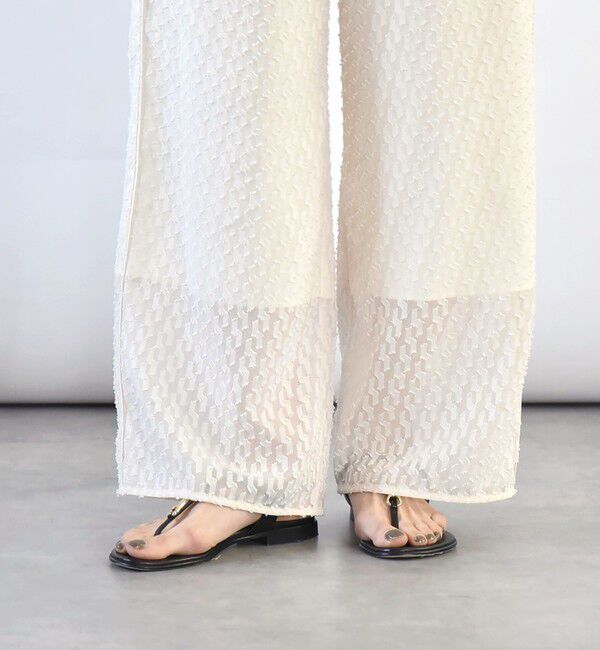 quaranciel「quaranciel:〈手洗い可能〉カットジャカード ジオメトリック ワイド パンツ」|その他|