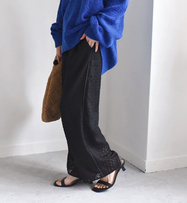 quaranciel「quaranciel:〈手洗い可能〉カットジャカード ジオメトリック ワイド パンツ」|その他|