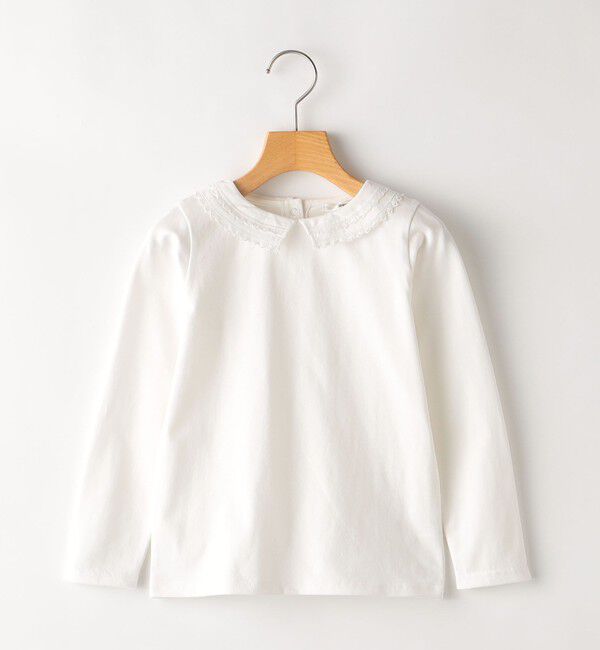 SHIPS KIDS「SHIPS KIDS:100～130cm / レース カラー 長袖 TEE」|Tシャツ・カットソー|