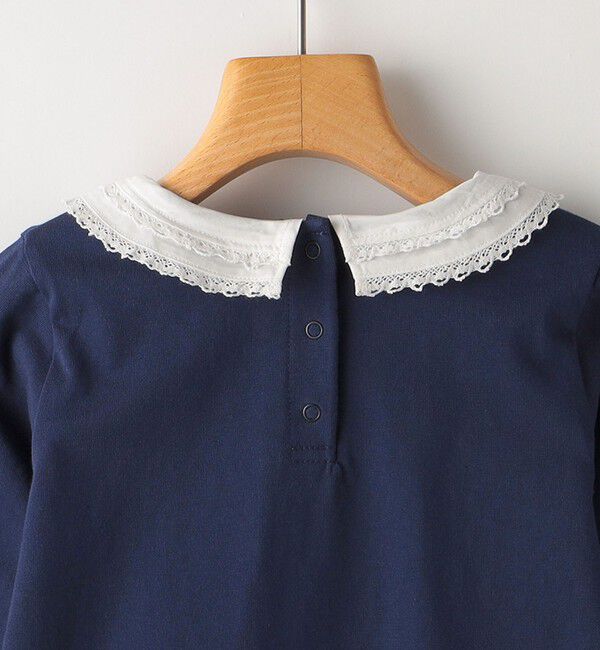 SHIPS KIDS「SHIPS KIDS:100～130cm / レース カラー 長袖 TEE」|Tシャツ・カットソー|