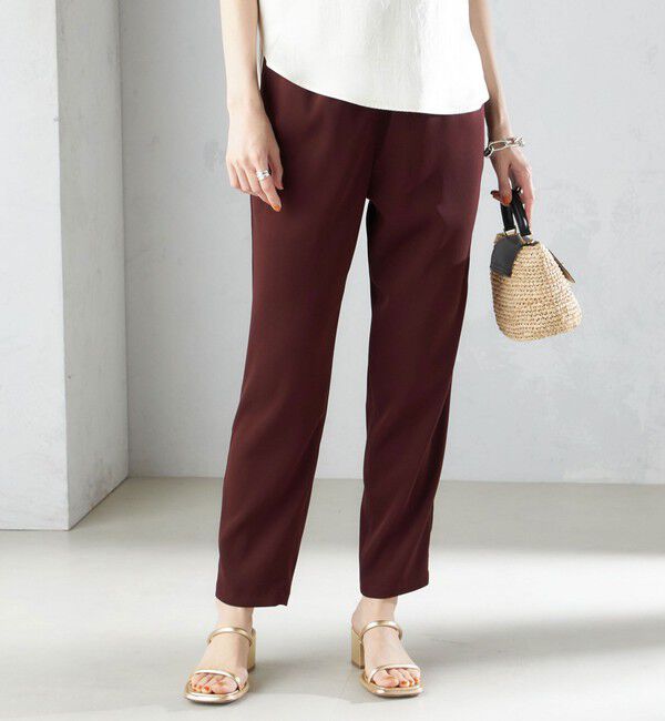 SHIPS for women「〈手洗い可能〉トリアセテート ドロスト  テーパード パンツ」|その他|ブラウン系