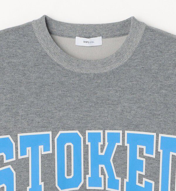 SHIPS any「【WEB限定】SHIPS any: 〈手洗い可能〉スウェット ライク カレッジ ロゴ クルーネック ニット◇」|スウェット・ジャージ|