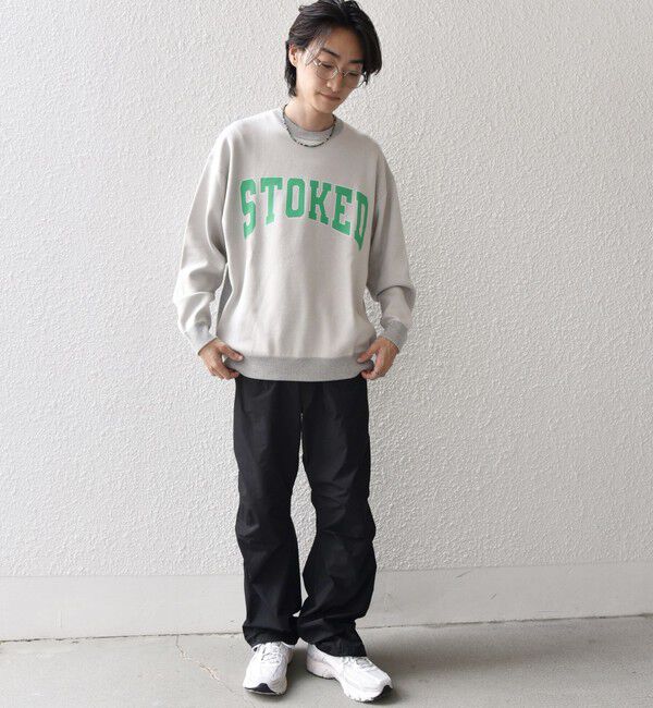 SHIPS any「【WEB限定】SHIPS any: 〈手洗い可能〉スウェット ライク カレッジ ロゴ クルーネック ニット◇」|スウェット・ジャージ|