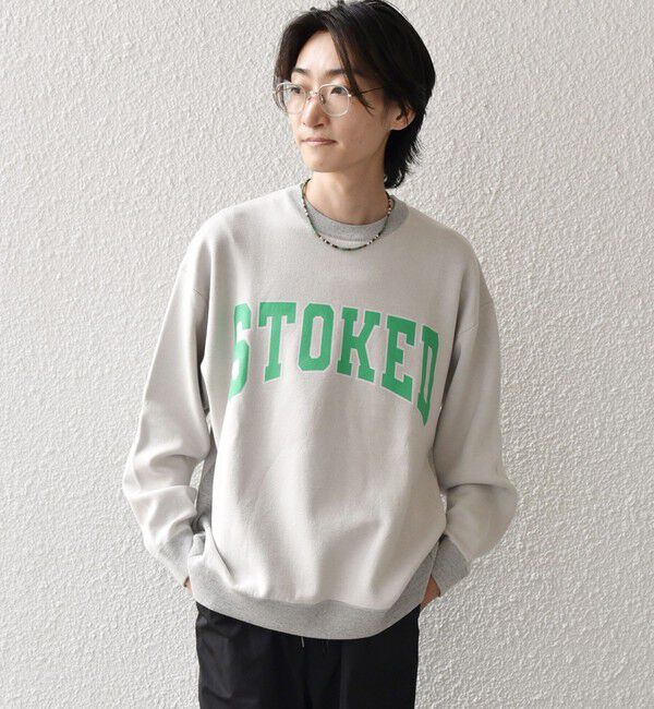 SHIPS any「【WEB限定】SHIPS any: 〈手洗い可能〉スウェット ライク カレッジ ロゴ クルーネック ニット◇」|スウェット・ジャージ|