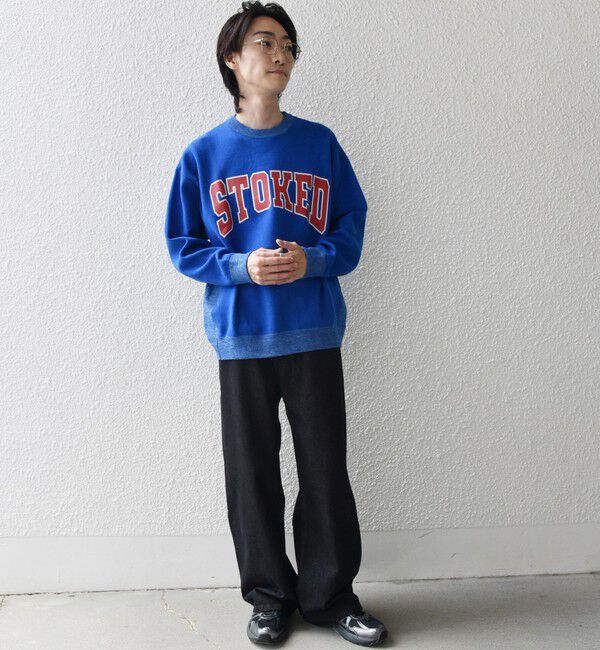 SHIPS any「【WEB限定】SHIPS any: 〈手洗い可能〉スウェット ライク カレッジ ロゴ クルーネック ニット◇」|スウェット・ジャージ|