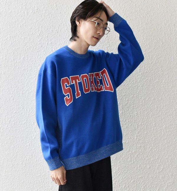 SHIPS any「【WEB限定】SHIPS any: 〈手洗い可能〉スウェット ライク カレッジ ロゴ クルーネック ニット◇」|スウェット・ジャージ|