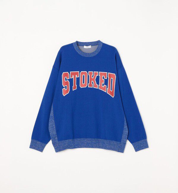 SHIPS any「【WEB限定】SHIPS any: 〈手洗い可能〉スウェット ライク カレッジ ロゴ クルーネック ニット◇」|スウェット・ジャージ|