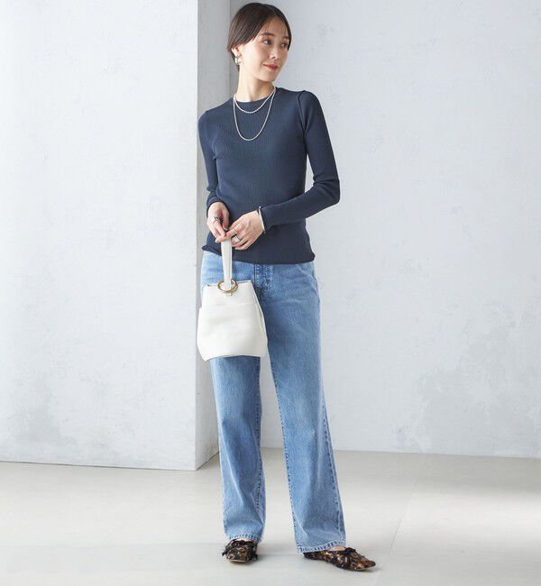 SHIPS for women「〈手洗い可能〉レーヨン ポリ リブ クルーネック プルオーバー」|ニット・セーター|