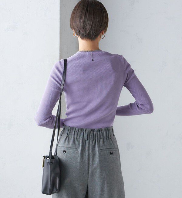 SHIPS for women「〈手洗い可能〉レーヨン ポリ リブ クルーネック プルオーバー」|ニット・セーター|