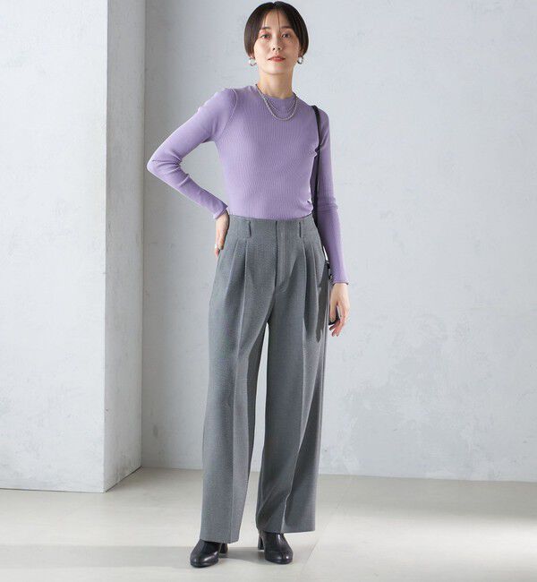 SHIPS for women「〈手洗い可能〉レーヨン ポリ リブ クルーネック プルオーバー」|ニット・セーター|