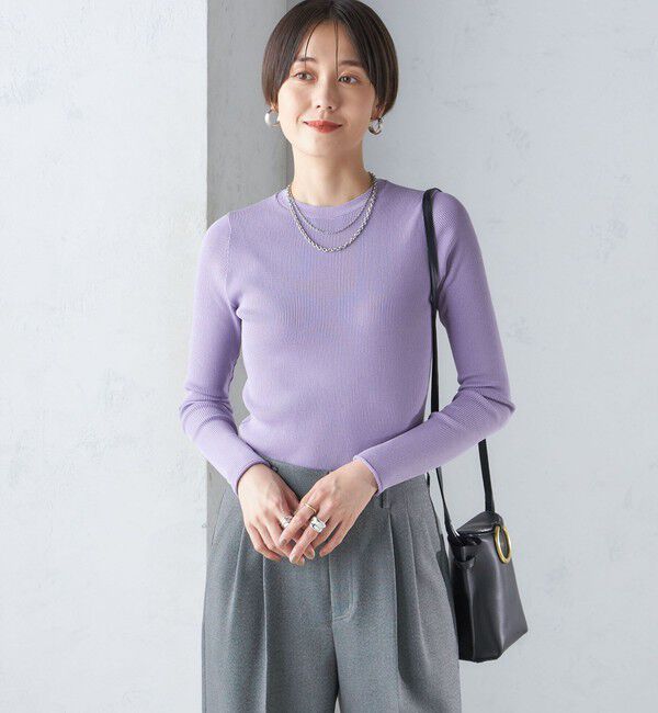 SHIPS for women「〈手洗い可能〉レーヨン ポリ リブ クルーネック プルオーバー」|ニット・セーター|