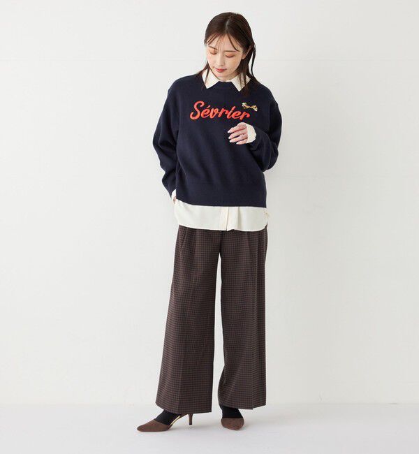 SHIPS Colors 「SHIPS Colors:〈手洗い可能〉 起毛 チェック サイドボタン ワイドパンツ」|その他|