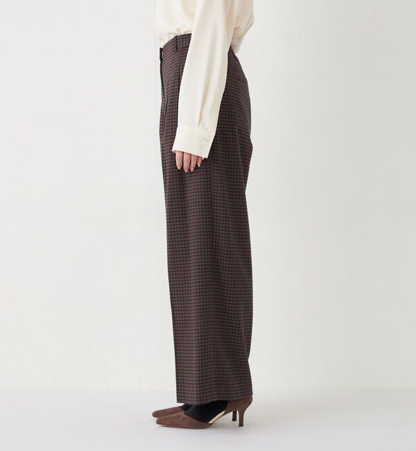 SHIPS Colors 「SHIPS Colors:〈手洗い可能〉 起毛 チェック サイドボタン ワイドパンツ」|その他|